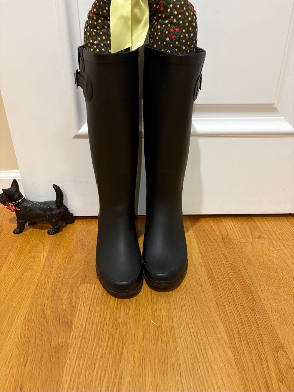 Dirty laundry Women's Black Tall Waterproof Rain Boots with Adjustable Buckle 7